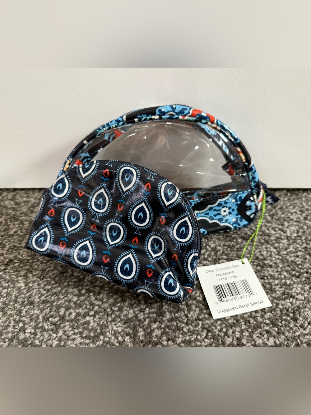 Vera Bradley Clear Cosmetic Duo in Clear Cosmetic Duo in Marrakesh Duo BNWT